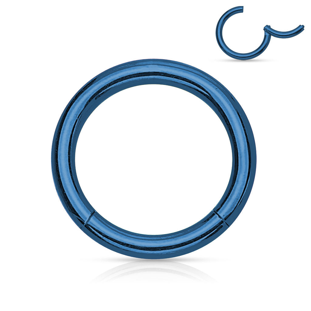 PVD Over High Quality Precision Surgical Steel Hinged Segment Hoop Rings Septum Ring Skin Metals