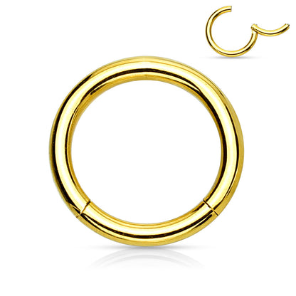 PVD Over High Quality Precision Surgical Steel Hinged Segment Hoop Rings Septum Ring Skin Metals