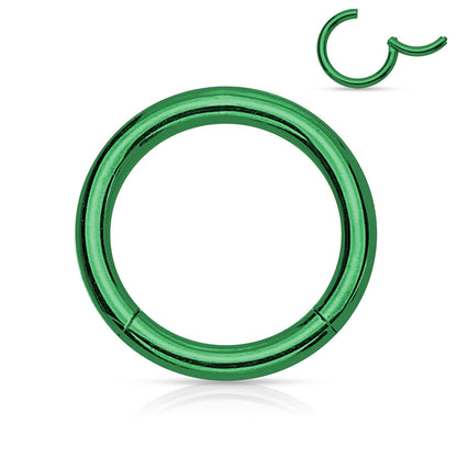 PVD Over High Quality Precision Surgical Steel Hinged Segment Hoop Rings Septum Ring Skin Metals