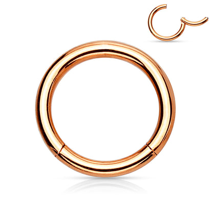PVD Over High Quality Precision Surgical Steel Hinged Segment Hoop Rings Septum Ring Skin Metals