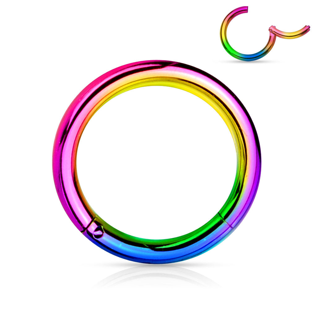 PVD Over High Quality Precision Surgical Steel Hinged Segment Hoop Rings Septum Ring Skin Metals