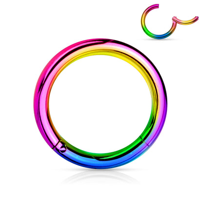 PVD Over High Quality Precision Surgical Steel Hinged Segment Hoop Rings Septum Ring Skin Metals