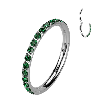 High Quality Precision All 316L Surgical Steel Hinged Segment Hoop Rings with CNC Set CZ Paved Hoop Earring Skin Metals