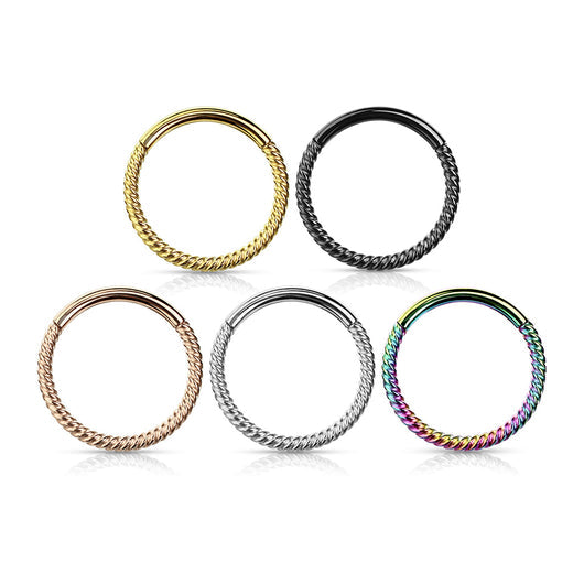 High Quality Precision Surgical Steel Hinged Segment Hoop Rings Braided Steel Hoop Rings Impulse Piercings