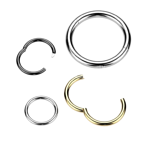 Implant Grade Titanium Half Closure New Secure Hook Hinged Segment Ring Hinged Ring Skin Metals