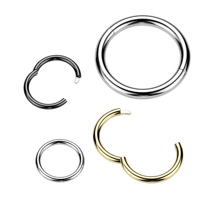 Implant Grade Titanium Half Closure New Secure Hook Hinged Segment Ring Cartilage Impulse Piercings