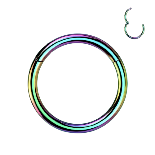 Implant Grade Titanium PVD Plated Hinged Segment Hoop Ring Hinged Ring Skin Metals