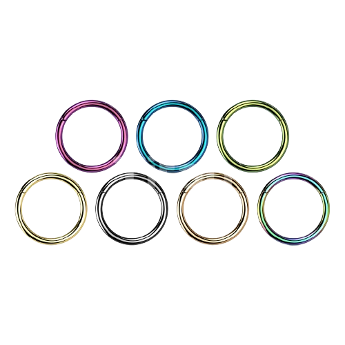 Implant Grade Titanium PVD Plated Hinged Segment Hoop Ring Hinged Ring Skin Metals