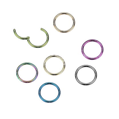 Implant Grade Titanium PVD Plated Hinged Segment Hoop Ring Hinged Ring Skin Metals