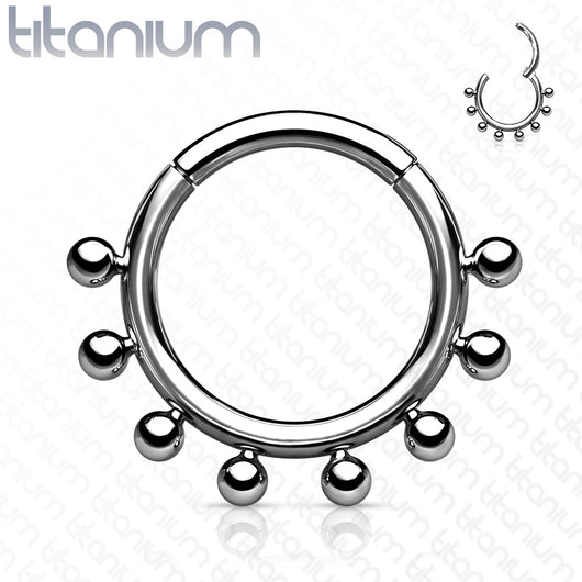 Implant Grade Titanium Sphere Lined Hinged Segment Hoop Ring Hoop Ring Impulse Piercings