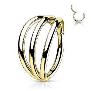 Implant Grade Titanium Hinged Segment Triple Hoop Ring Hoop Earring Skin Metals
