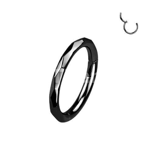 Implant Grade Titanium Hinged Segment Hoop Ring With Faceted Side Hinged Ring Impulse Piercings