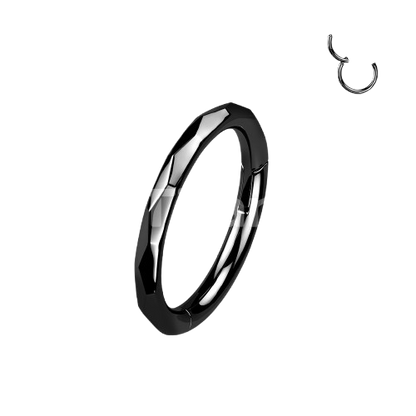 Implant Grade Titanium Hinged Segment Hoop Ring With Faceted Side Hinged Ring Impulse Piercings