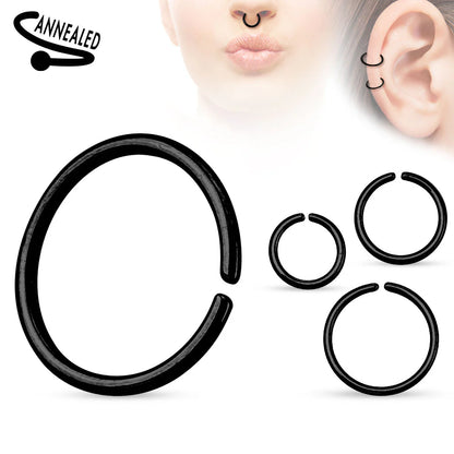 Titanium Anodized over 316L Surgical Steel Annealed and Rounded Ends Cut Rings Septum Ring Skin Metals