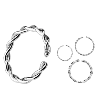 Braided Surgical Steel Annealed and Rounded Ends Cut Rings Tongue Rings Impulse Piercings