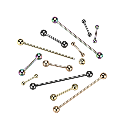Implant Grade Titanium Externally Threaded PVD Plated Titanium Barbells Barbell Skin Metals