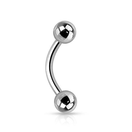 Implant Grade Titanium Externally Threaded Curved Barbell Curved Barbell Skin Metals