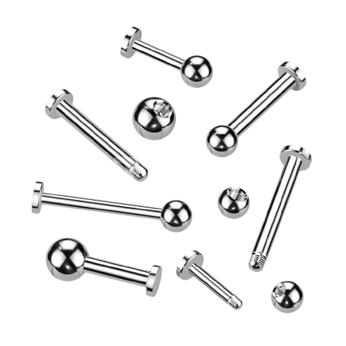Implant Grade Titanium Externally Threaded Labret Labret Skin Metals