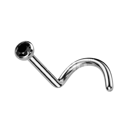 Implant Grade Titanium Press Fit CZ Nose Screw Nose Ring Skin Metals