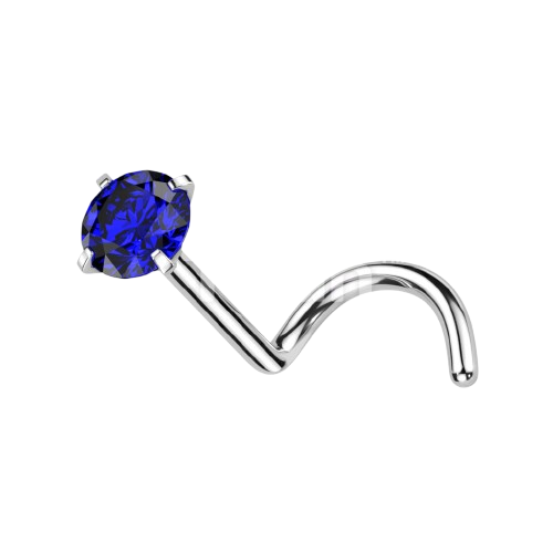 Implant Grade Titanium Prong Set CZ Nose Screw Nose Ring Skin Metals