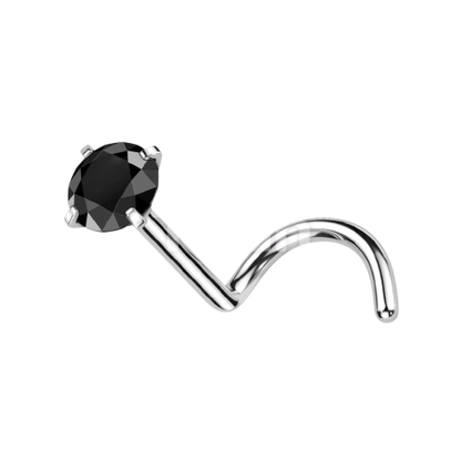 Implant Grade Titanium Prong Set CZ Nose Screw Nose Ring Skin Metals