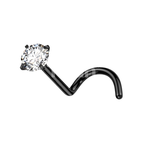 Implant Grade Titanium Prong Set CZ Nose Screw Nose Ring Skin Metals