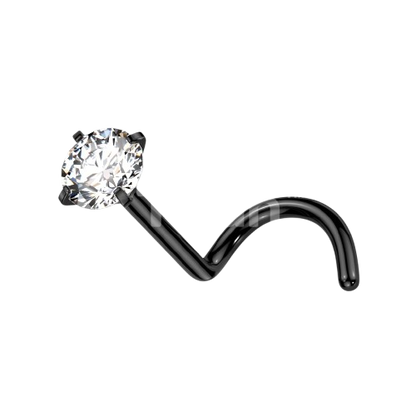 Implant Grade Titanium Prong Set CZ Nose Screw Nose Ring Skin Metals