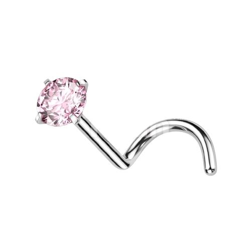 Implant Grade Titanium Prong Set CZ Nose Screw Nose Ring Skin Metals
