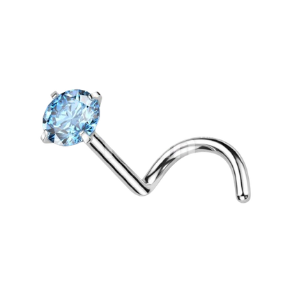 Implant Grade Titanium Prong Set CZ Nose Screw Nose Ring Skin Metals