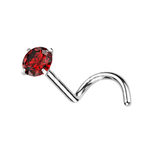 Implant Grade Titanium Prong Set CZ Nose Screw Nose Ring Skin Metals