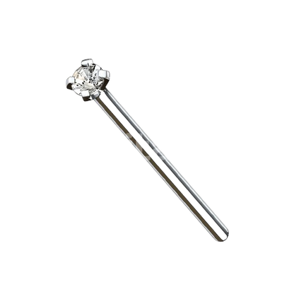 Implant Grade Titanium Prong Set CZ Fishtail Nose Stud Nose Ring Skin Metals