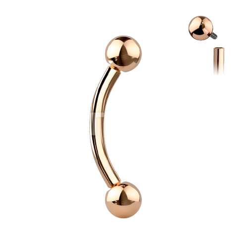 Implant Grade Titanium Internally Threaded PVD Plated Curved Barbell Barbell Skin Metals