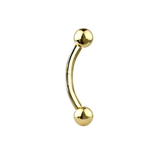 Implant Grade Titanium Internally Threaded PVD Plated Curved Barbell Barbell Skin Metals