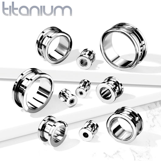 Implant Grade Titanium Screw Fit Double Flare Flesh Tunnel Plugs Impulse Piercings