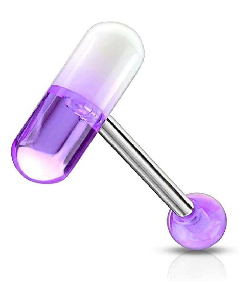 Acrylic 2 Color Pill Barbells Barbell Impulse Piercings Purple