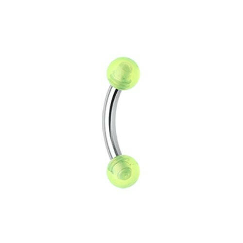 Acrylic Ball Curved Barbell Eyebrow Ring Curved Barbell Impulse Piercings 5/16" (8mm) Green