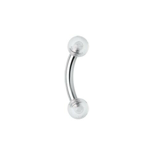 Acrylic Ball Curved Barbell Eyebrow Ring Curved Barbell Impulse Piercings 5/16" (8mm) Clear