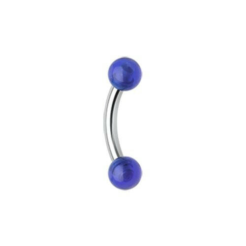 Acrylic Ball Curved Barbell Eyebrow Ring Curved Barbell Impulse Piercings 5/16" (8mm) Blue