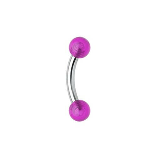 Acrylic Ball Curved Barbell Eyebrow Ring Curved Barbell Impulse Piercings 5/16" (8mm) Purple