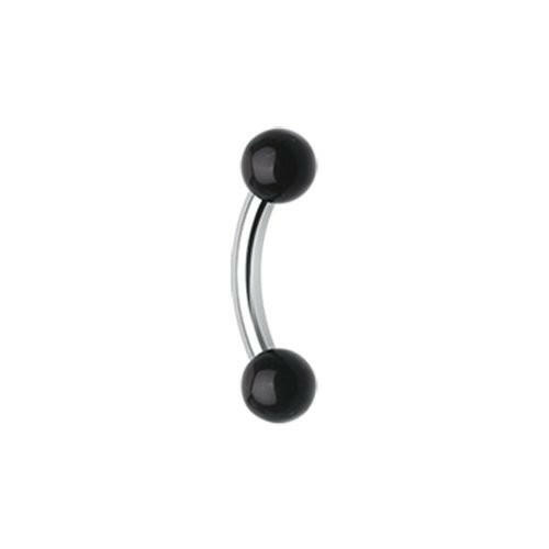 Acrylic Ball Curved Barbell Eyebrow Ring Curved Barbell Impulse Piercings 5/16" (8mm) Black