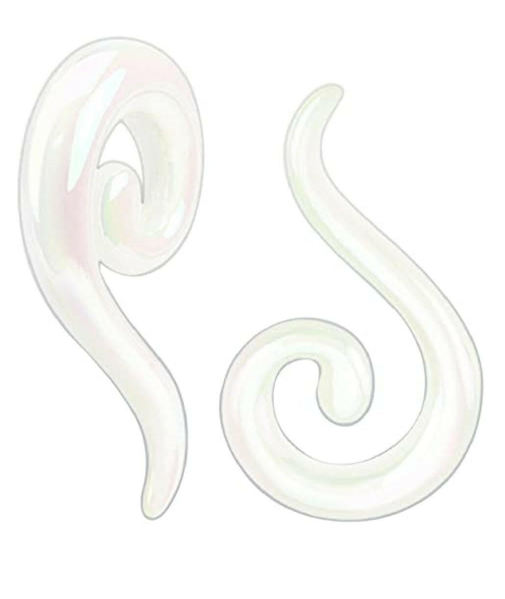 Acrylic Metallic Coated Pearl White Spiral Taper Tapers Impulse Piercings 8GA (3mm)