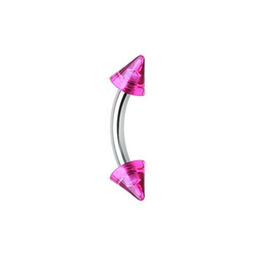 Acrylic Spike Curved Barbell Eyebrow Ring Curved Barbell Impulse Piercings 16 GA (1.2mm) 5/32" (4mm) Purple