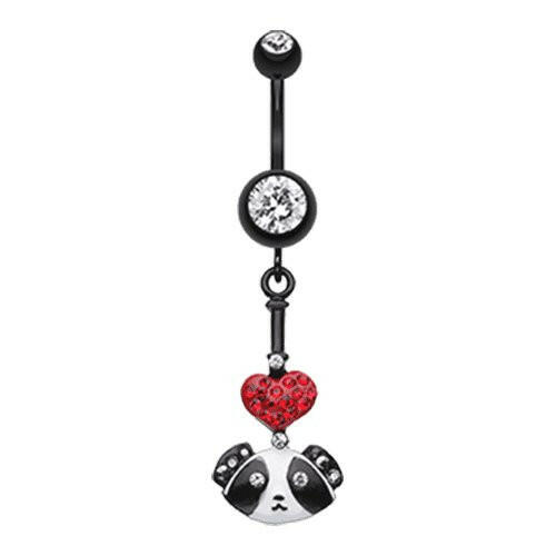 Adorable Heart Panda Belly Button Ring Navel Ring Impulse Piercings