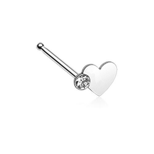 Adorable Heart Sparkle Nose Stud Ring Nose Ring Impulse Piercings