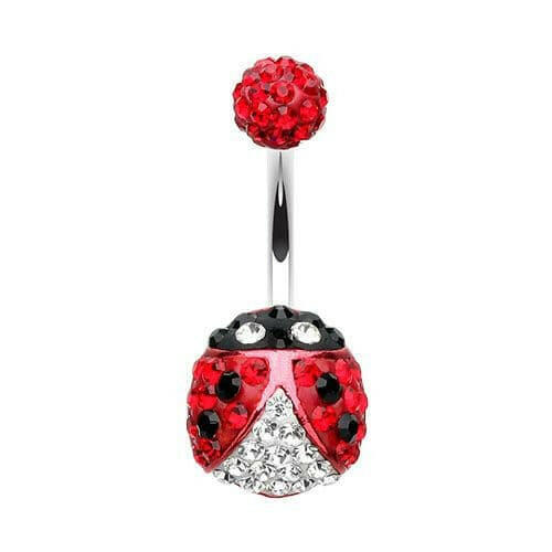 Adorable Lady Bug Multi-Sprinkle Dot Belly Button Ring Navel Ring Impulse Piercings