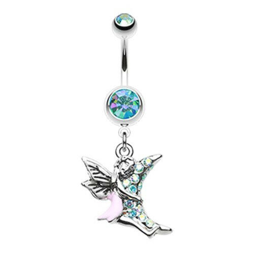 Fairy Dreamcatcher Moon Belly Button Charm Navel Ring Impulse Piercings