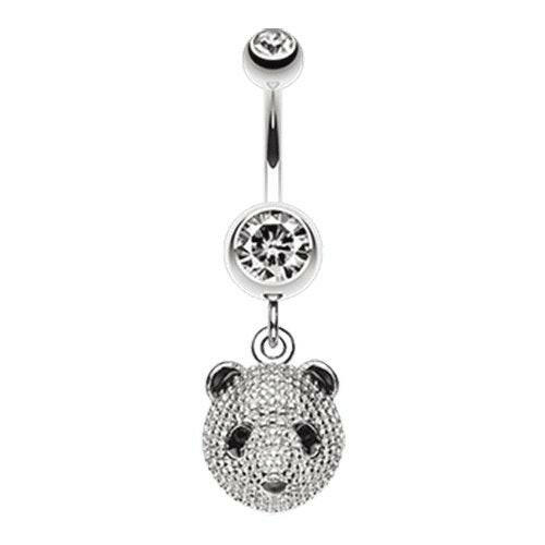 Adorable Panda Dangle Belly Button Ring Navel Ring Impulse Piercings