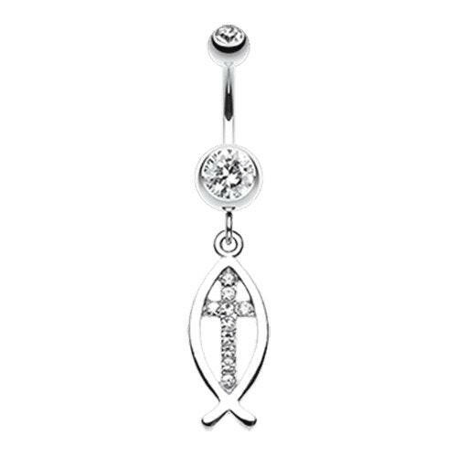 Agape Cross Belly Button Ring Navel Ring Impulse Piercings