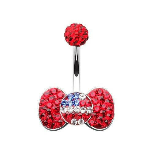 American Flag Bow-Tie Multi-Sprinkle Dot Belly Button Ring Navel Ring Impulse Piercings