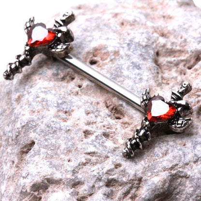 Angel Wing Sword Snake Nipple Bar Nipple Ring Impulse Piercings